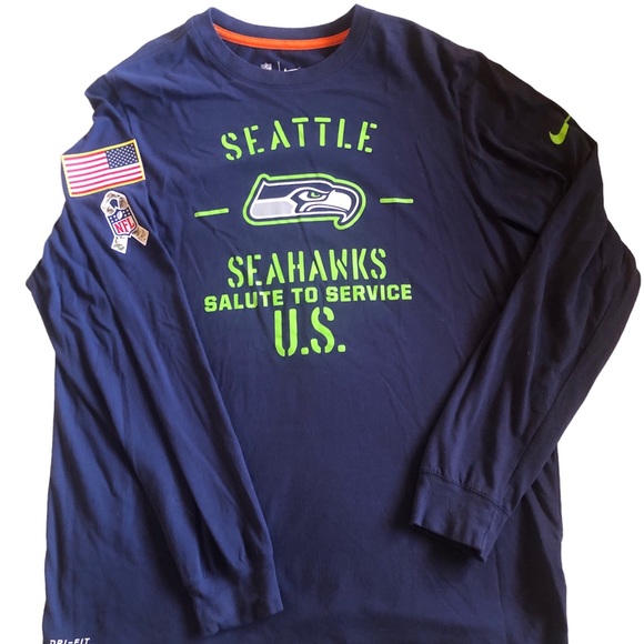 Nike Seahawks Salute to Service Dri-Fit LS Tee - Picture 1 of 6